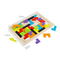 Wooden Tangram Brain Teaser Puzzle Educational Tetris Game