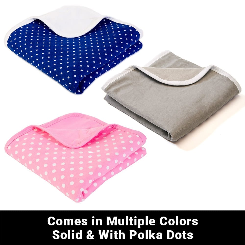 Blue Polka Dot EMF Shielding Baby Blanket for Nursery Comfort - Image 7