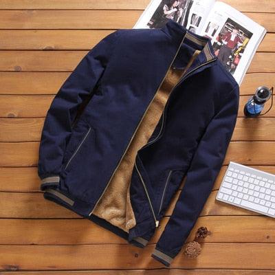Men's Casual Cotton Windbreaker Jacket Thick Warm Fall Outerwear
