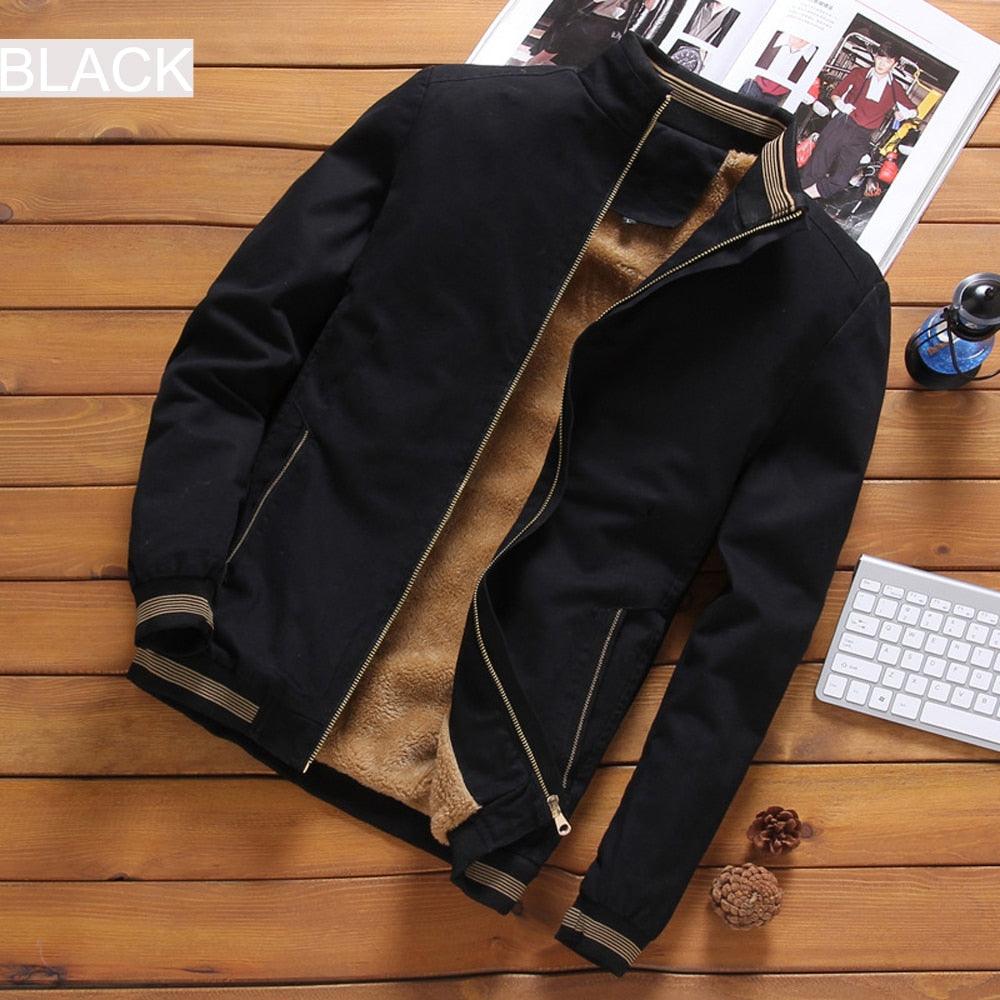 Men's Casual Cotton Windbreaker Jacket Thick Warm Fall Outerwear