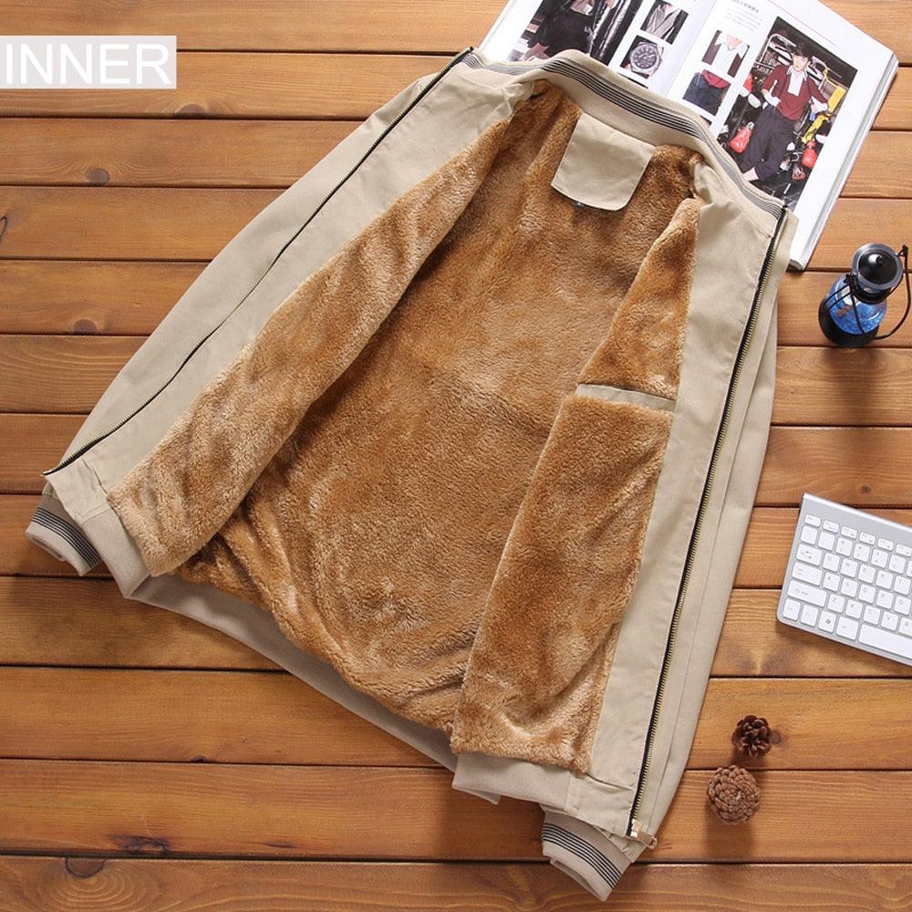 Men's Casual Cotton Windbreaker Jacket Thick Warm Fall Outerwear