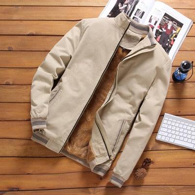 Men's Casual Cotton Windbreaker Jacket Thick Warm Fall Outerwear
