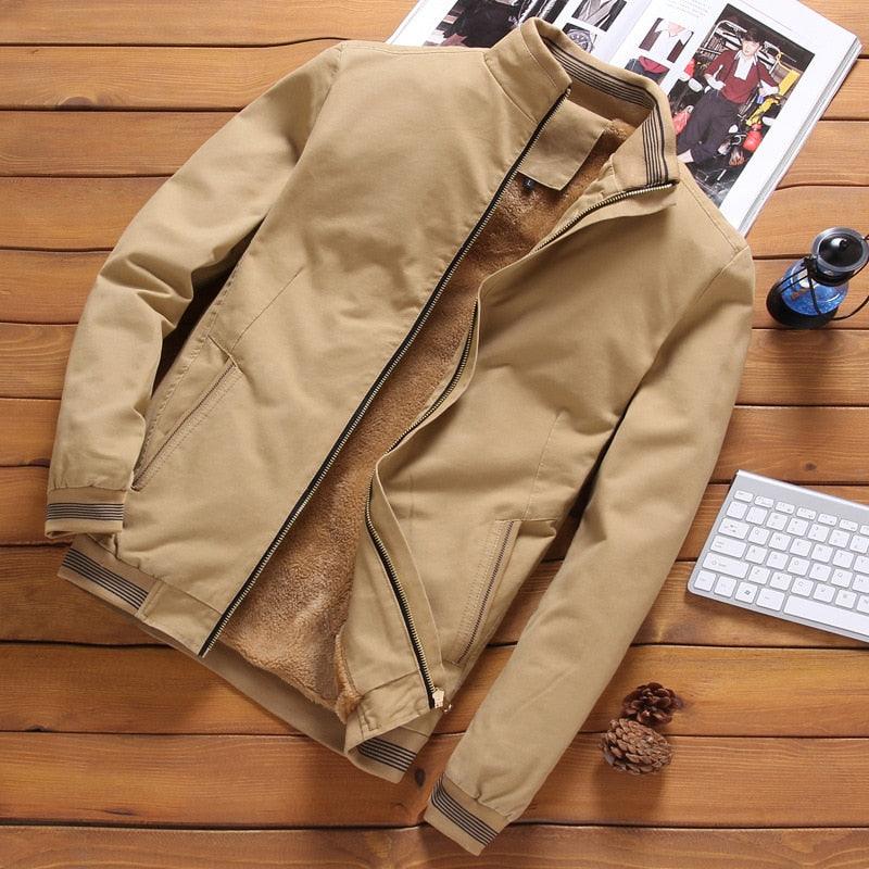 Men's Casual Cotton Windbreaker Jacket Thick Warm Fall Outerwear