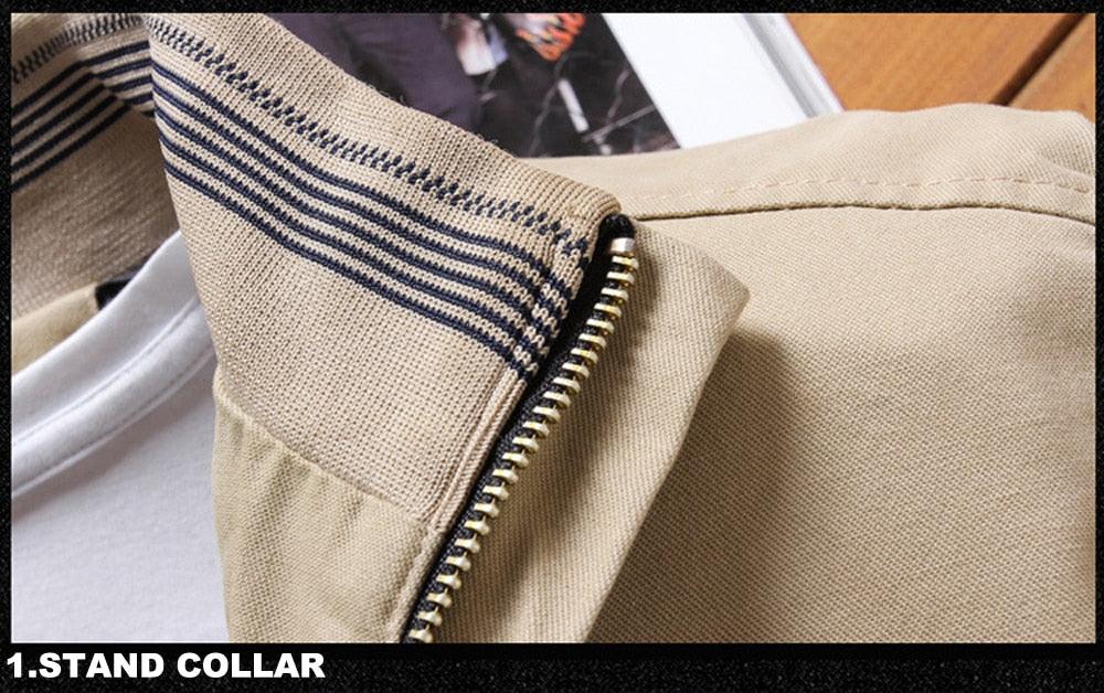 Men's Casual Cotton Windbreaker Jacket Thick Warm Fall Outerwear
