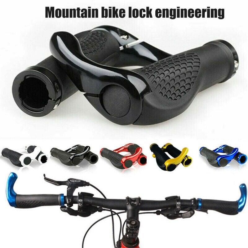 Ergonomic MTB Rubber Handlebar Grips with Lock-On Anti-Slip Ends