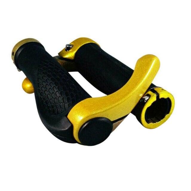 Ergonomic rubber mountain bike grips in multiple colors with lock-on end caps