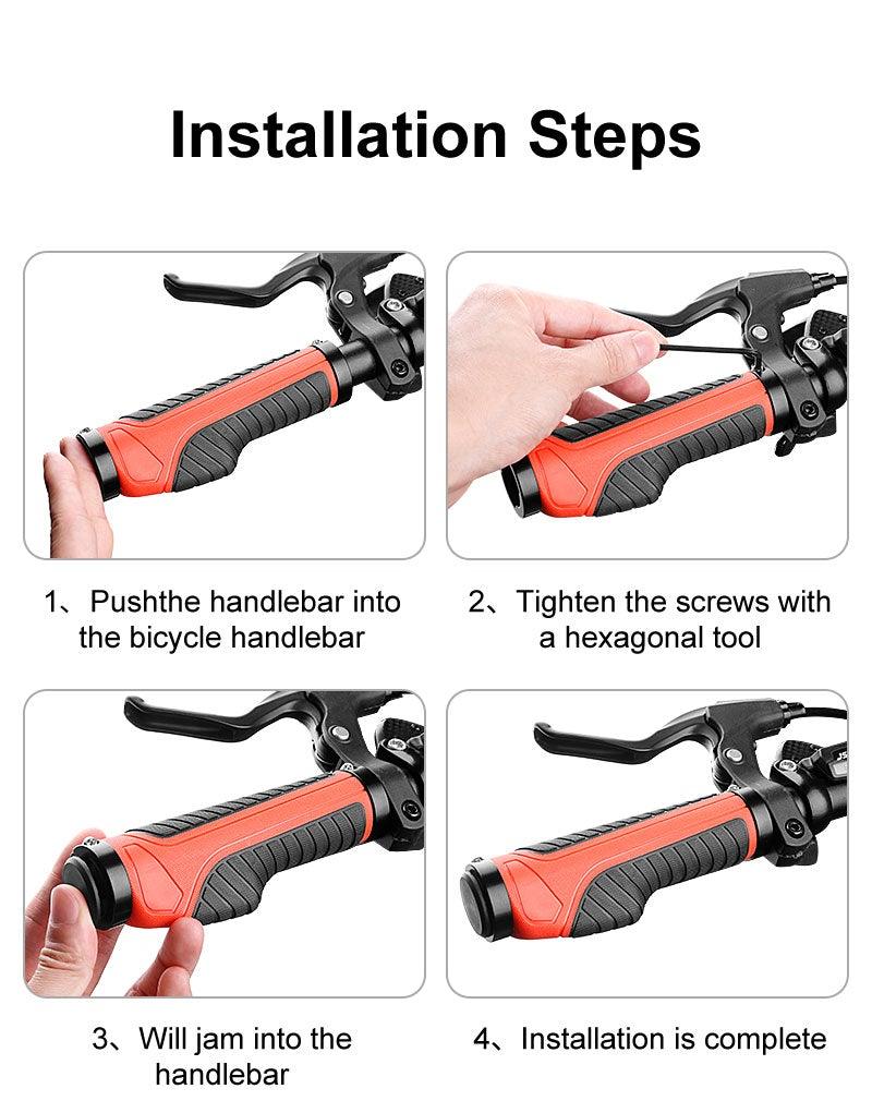 Shockproof Rubber Bike Handlebar Grips - Anti-Slip Performance