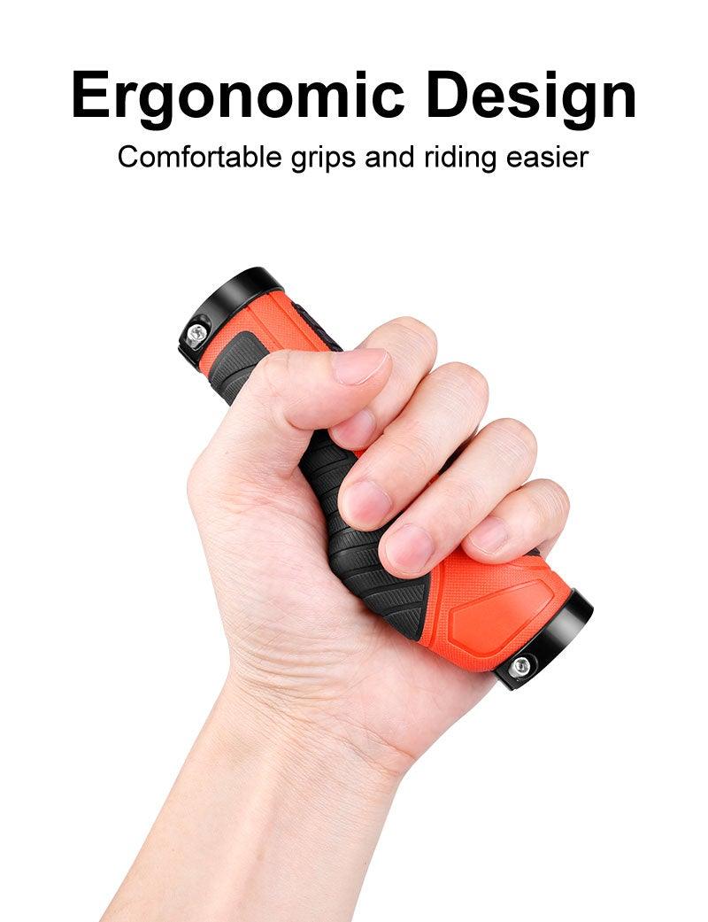 Shockproof Rubber Bike Handlebar Grips - Anti-Slip Performance