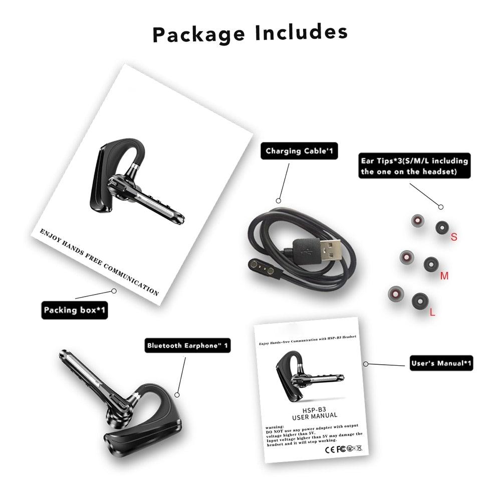 Noise-Cancelling Bluetooth 5.0 Handsfree Headset with Dual HD Mic