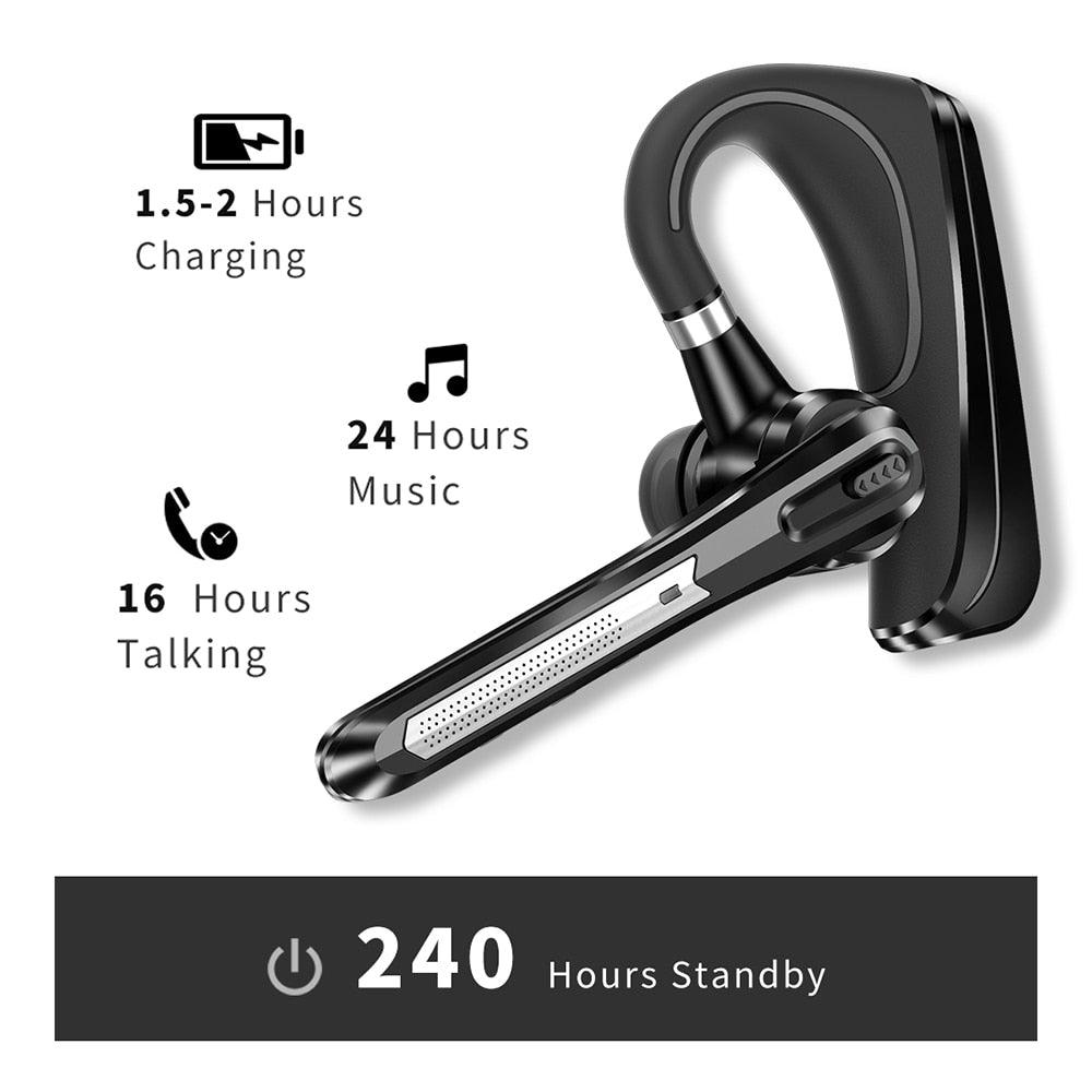 Noise-Cancelling Bluetooth 5.0 Handsfree Headset with Dual HD Mic