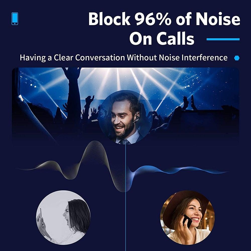Noise-Cancelling Bluetooth 5.0 Handsfree Headset with Dual HD Mic