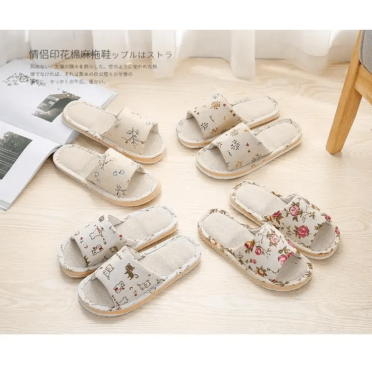 Floral Lightweight Foldable Slippers - Cottagecore House Shoes