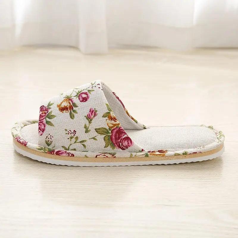 Floral Lightweight Foldable Slippers - Cottagecore House Shoes
