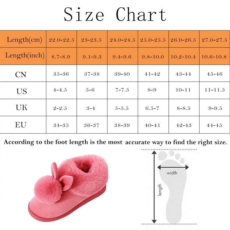 Cute Rabbit Ear Plush Slippers with Memory Foam for Home Comfort