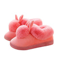 Cute Rabbit Ear Plush Slippers with Memory Foam for Home Comfort