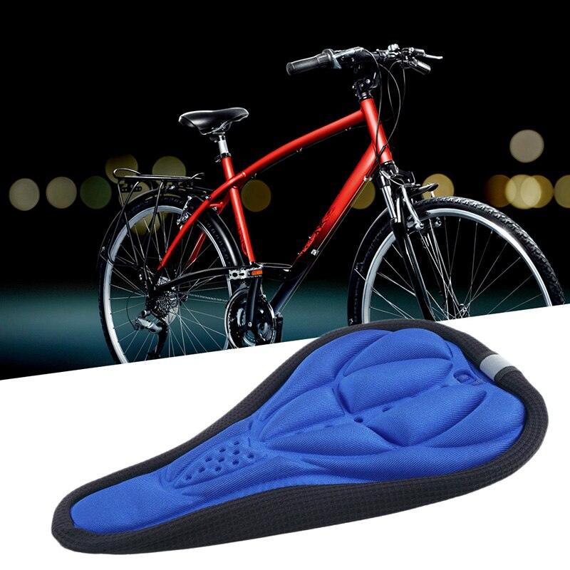 Ergonomic 3D bike saddle cushion cover with reflective strip and breathable mesh surface