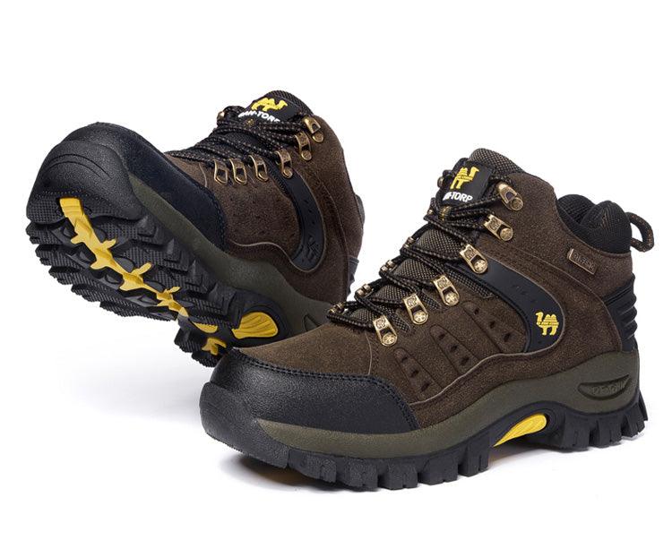 Men's Waterproof Leather Hiking Boots, Rugged Outdoor Sport Shoes