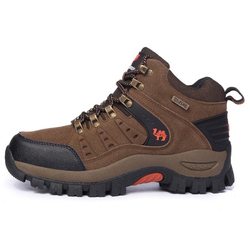 Men's Waterproof Leather Hiking Boots, Rugged Outdoor Sport Shoes