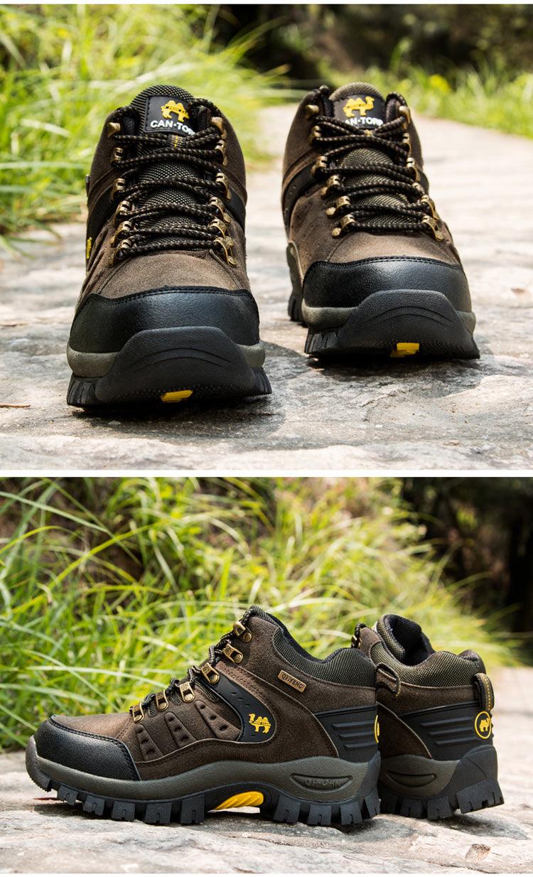 Men's Waterproof Leather Hiking Boots, Rugged Outdoor Sport Shoes
