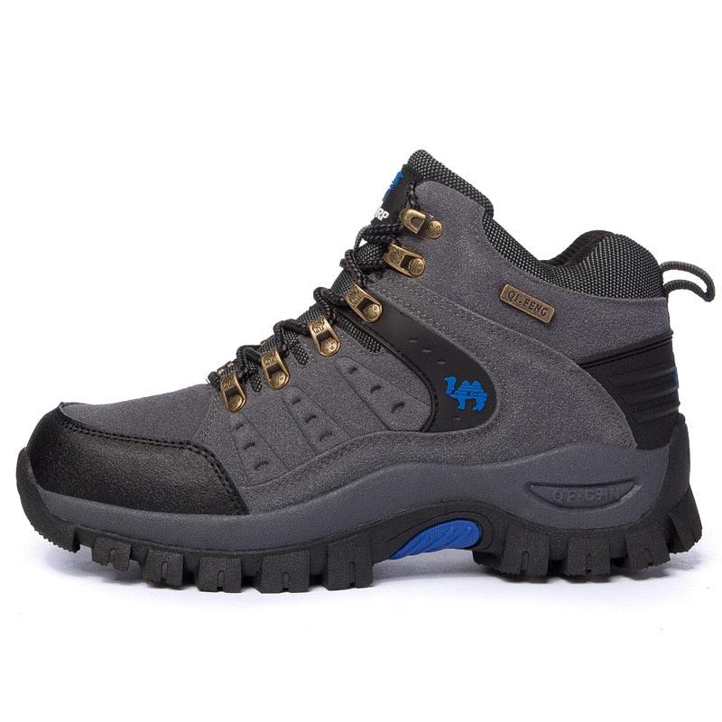 Men's Waterproof Leather Hiking Boots, Rugged Outdoor Sport Shoes