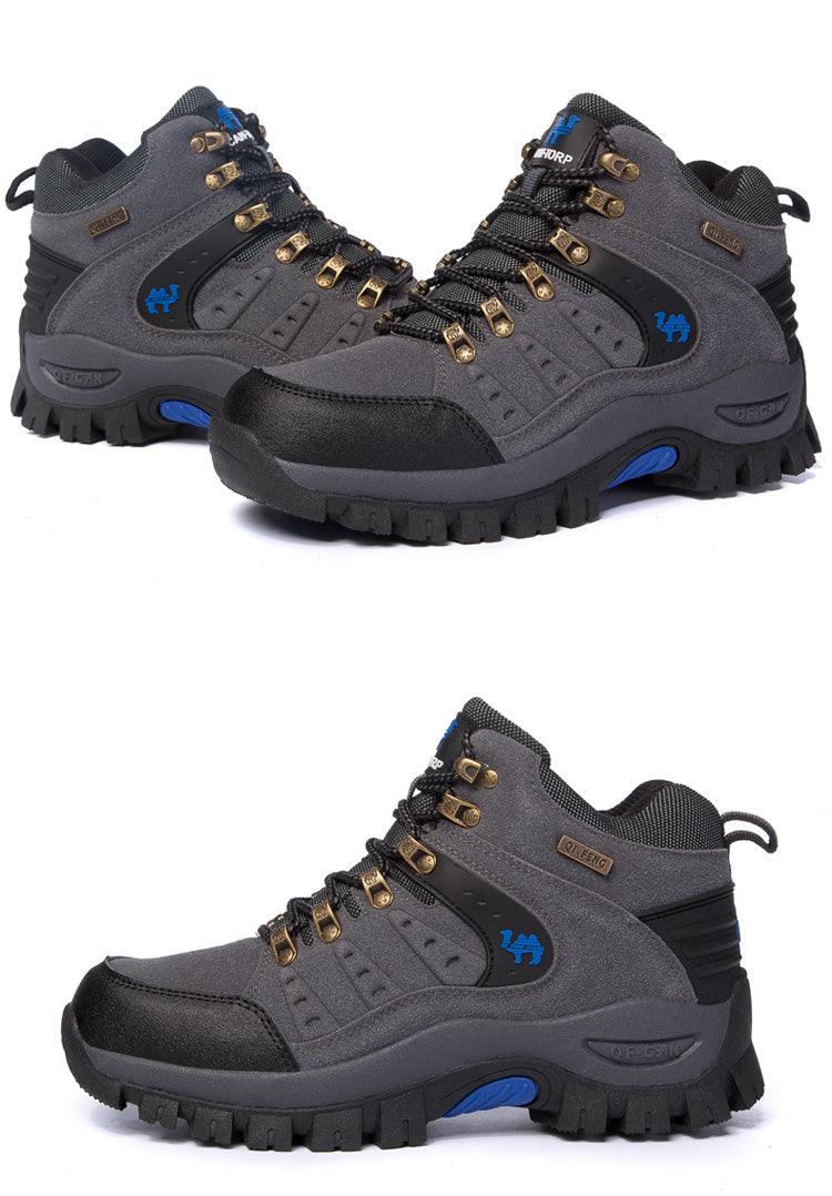 Men's Waterproof Leather Hiking Boots, Rugged Outdoor Sport Shoes