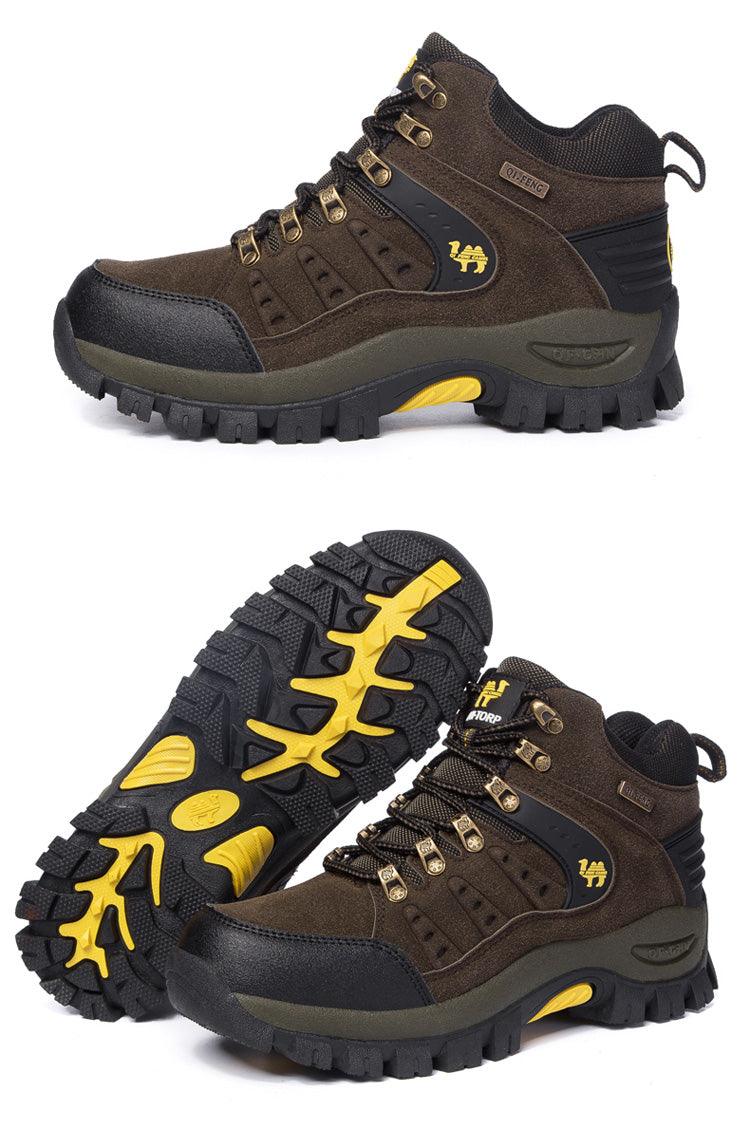 Men's Waterproof Leather Hiking Boots, Rugged Outdoor Sport Shoes