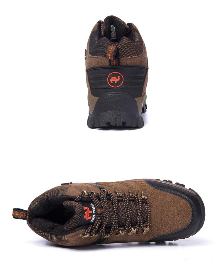 Men's Waterproof Leather Hiking Boots, Rugged Outdoor Sport Shoes