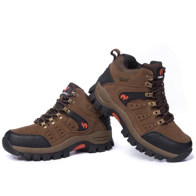 Men's Waterproof Leather Hiking Boots, Rugged Outdoor Sport Shoes