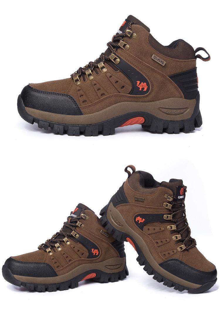 Men's Waterproof Leather Hiking Boots, Rugged Outdoor Sport Shoes