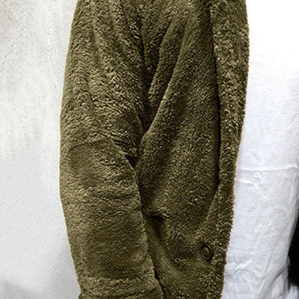 Unisex Plush Hooded Winter Jacket: Thick Warm Casual Coat