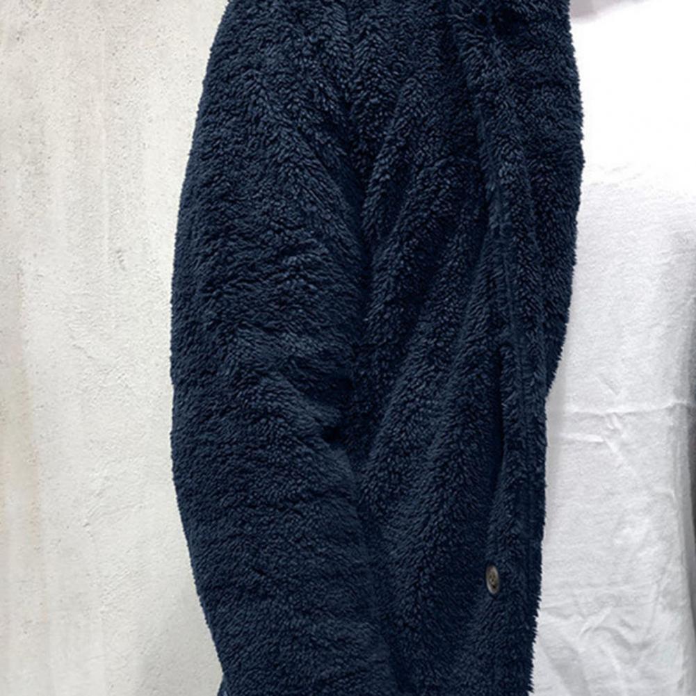 Unisex Plush Hooded Winter Jacket: Thick Warm Casual Coat