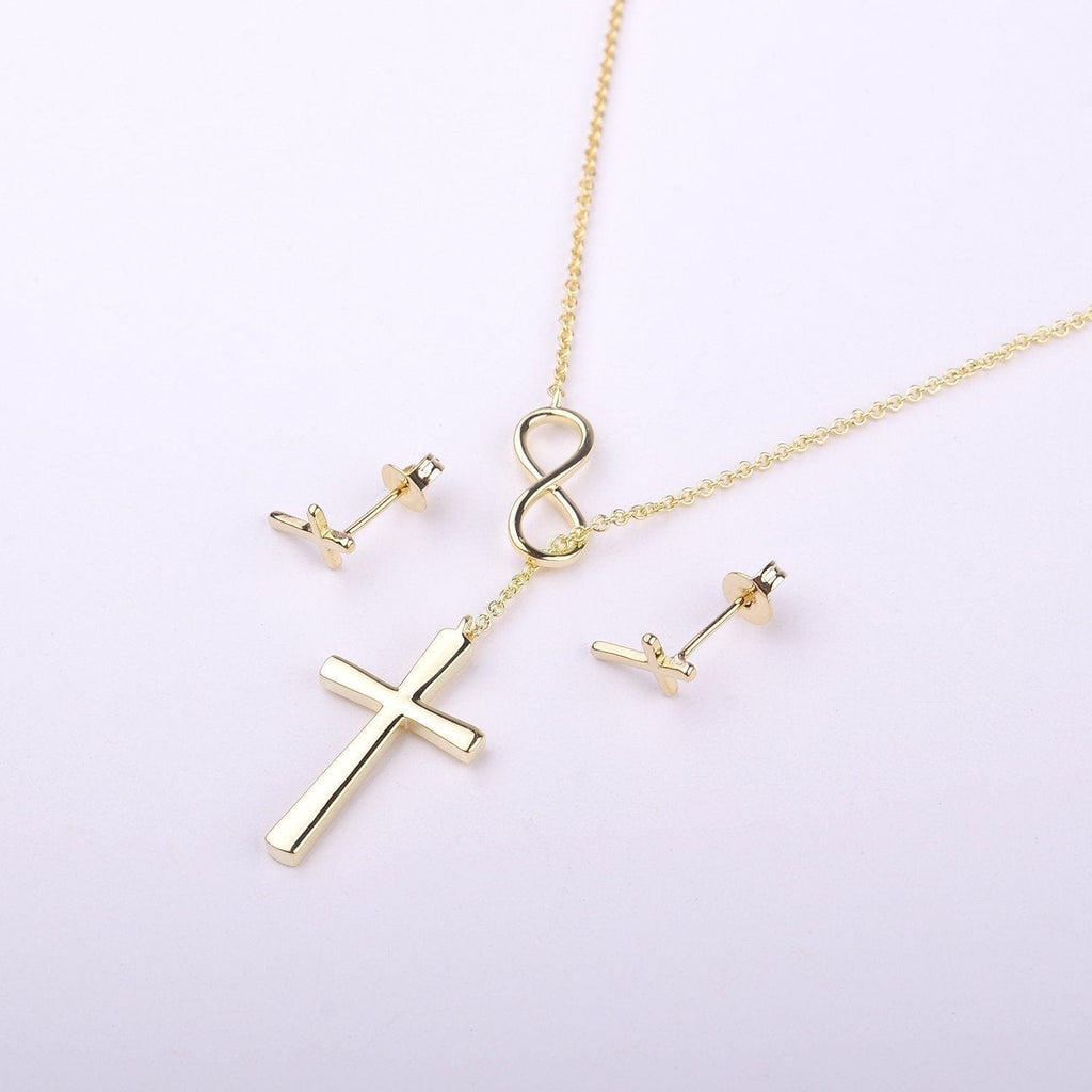 Confirmation Cross Earring and Necklace Set Jewelry Set