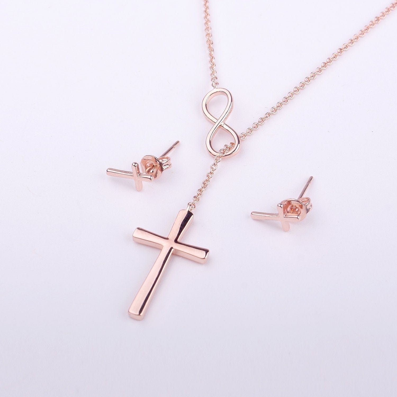 Confirmation Cross Earring and Necklace Set Jewelry Set