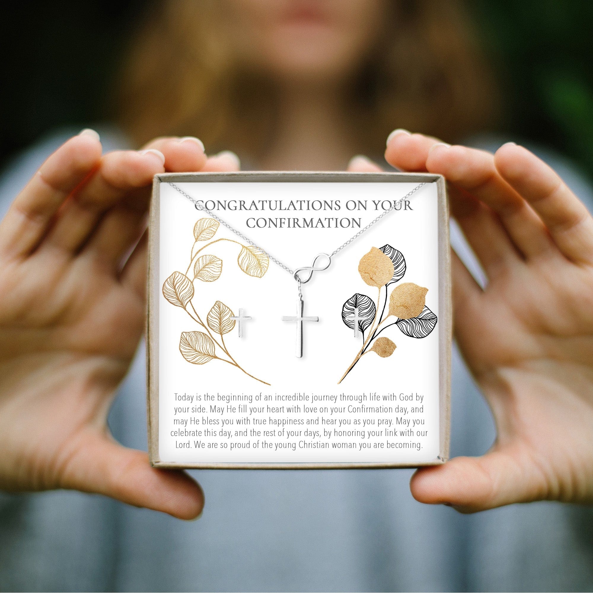 Confirmation Cross earring and Necklace Set Jewelry Set