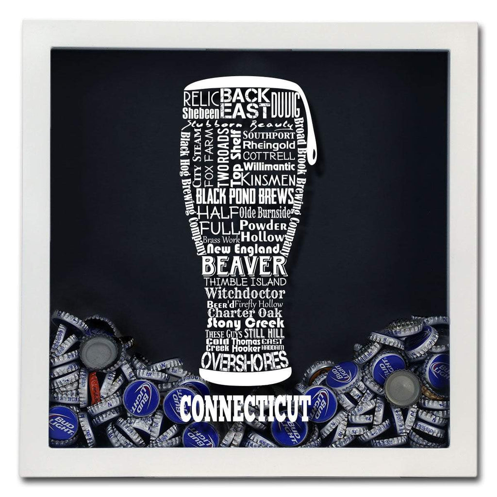 Connecticut Beer Typography Shadow Box