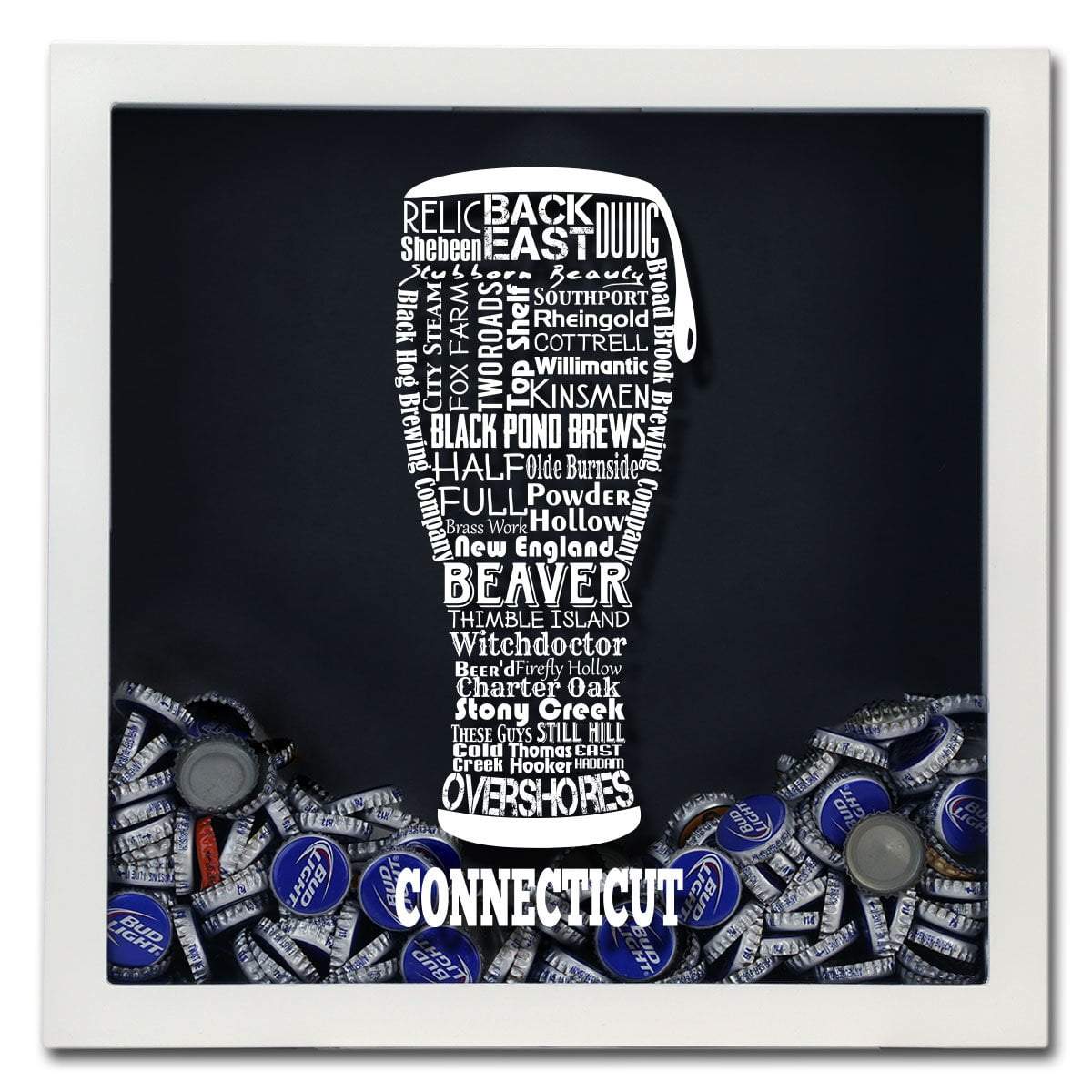 Connecticut Beer Typography Shadow Box