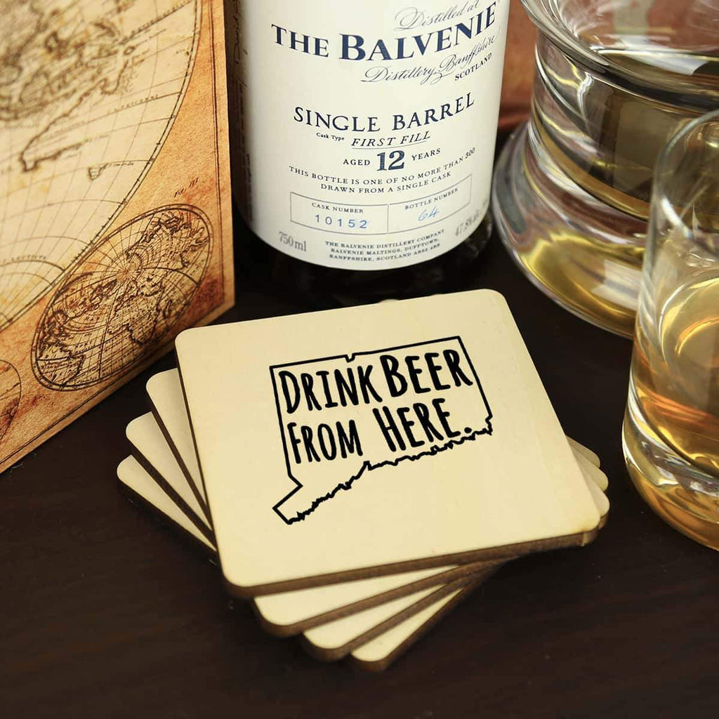 Connecticut Drink Beer From Here Coasters