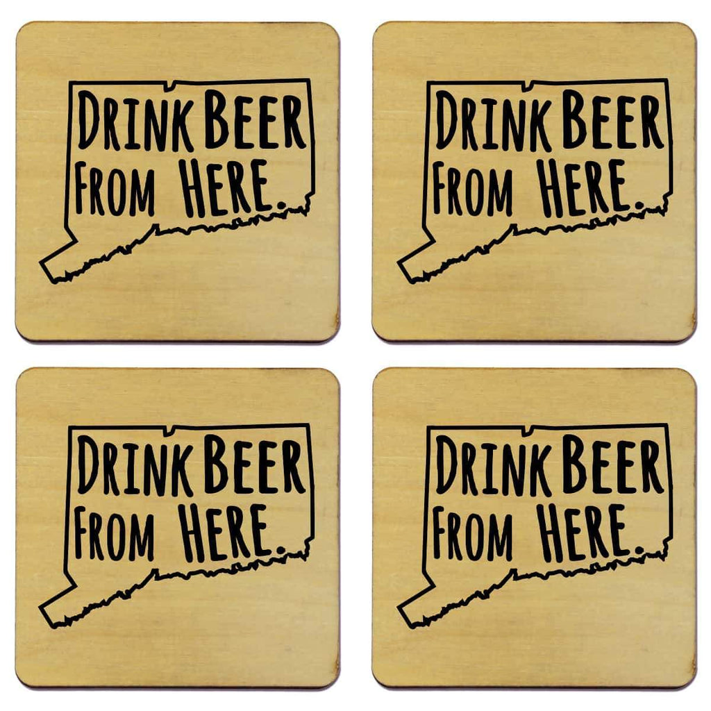 Connecticut Drink Beer From Here Coasters