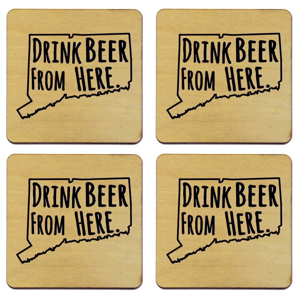 Connecticut Drink Beer From Here Coasters