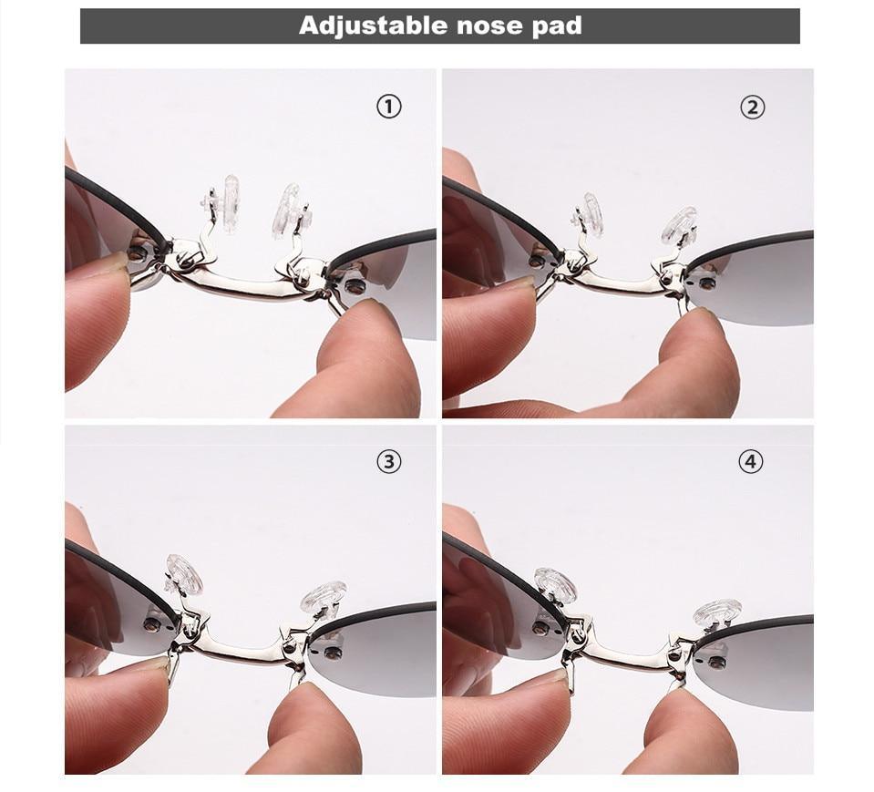 Vintage Round Rimless Clip-On Sunglasses for Men and Women