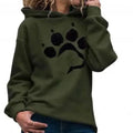 Women's Casual Crop Hoodie with Graphic Dog Paw Print