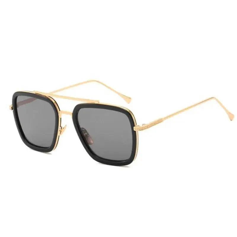 Gold Frame Aviator Square Sunglasses Vintage Retro Style