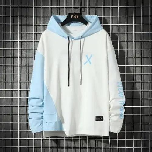Oversized Striped Hoodie Men's Hip Hop Streetwear Cotton Sweatshirt