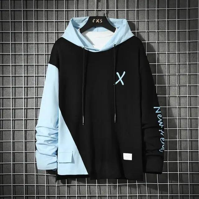 Oversized Striped Hoodie Men's Hip Hop Streetwear Cotton Sweatshirt