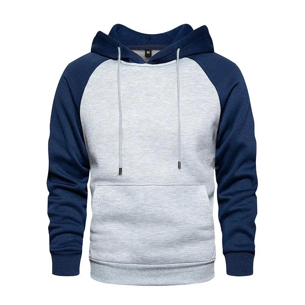 Men's Patchwork Knit Hooded Sweatshirt Loose Casual Streetwear