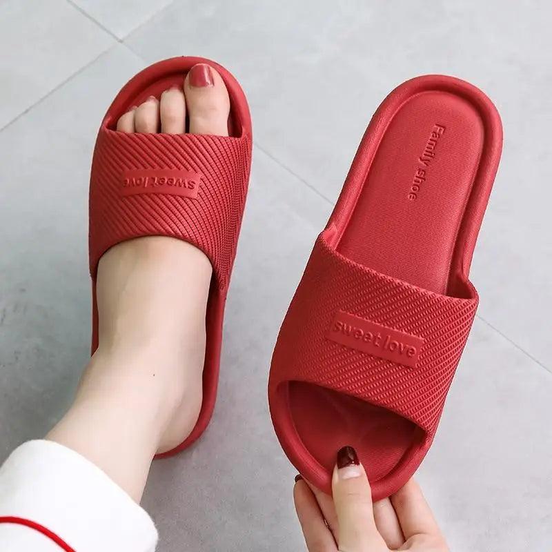 Women's soft non-slip massage slippers with diamond pattern