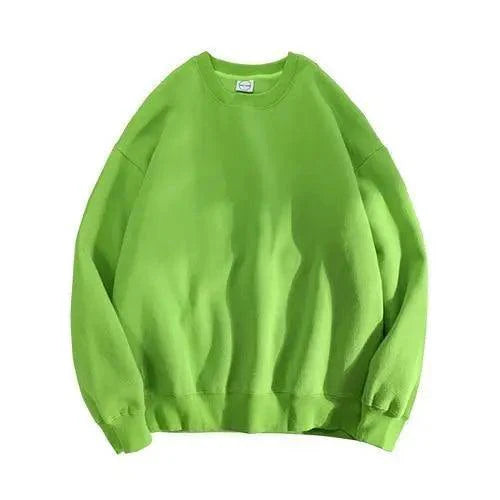 Unisex Solid Color Crewneck Sweatshirt Long Sleeve Pullover Top