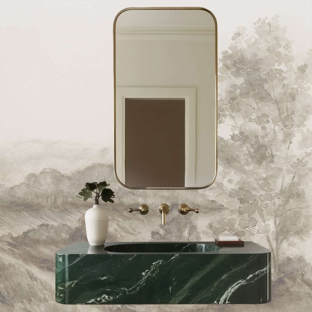 Somerset Fields Nature-Inspired Wallpaper in Taupe and Cream