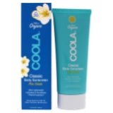 COOLA Classic Body Organic Sunscreen Lotion SPF 30 in blue and teal packaging.