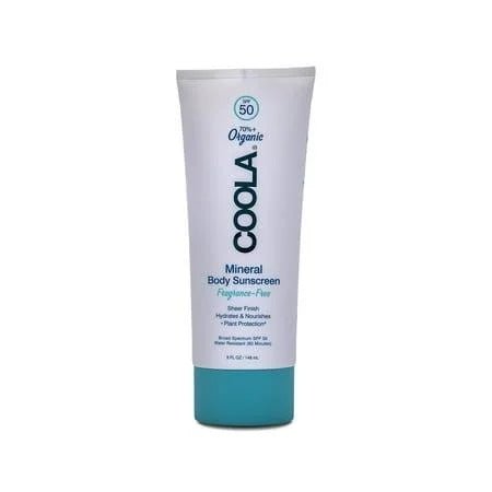 COOLA Mineral Body Organic Sunscreen Spray SPF 30 bottle with non-nano zinc oxide protection.